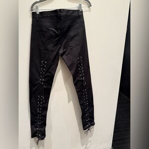 Christian Dada Ready To Wear Lace Up Skinny Black Pants Size 44 ( 31 Inches)